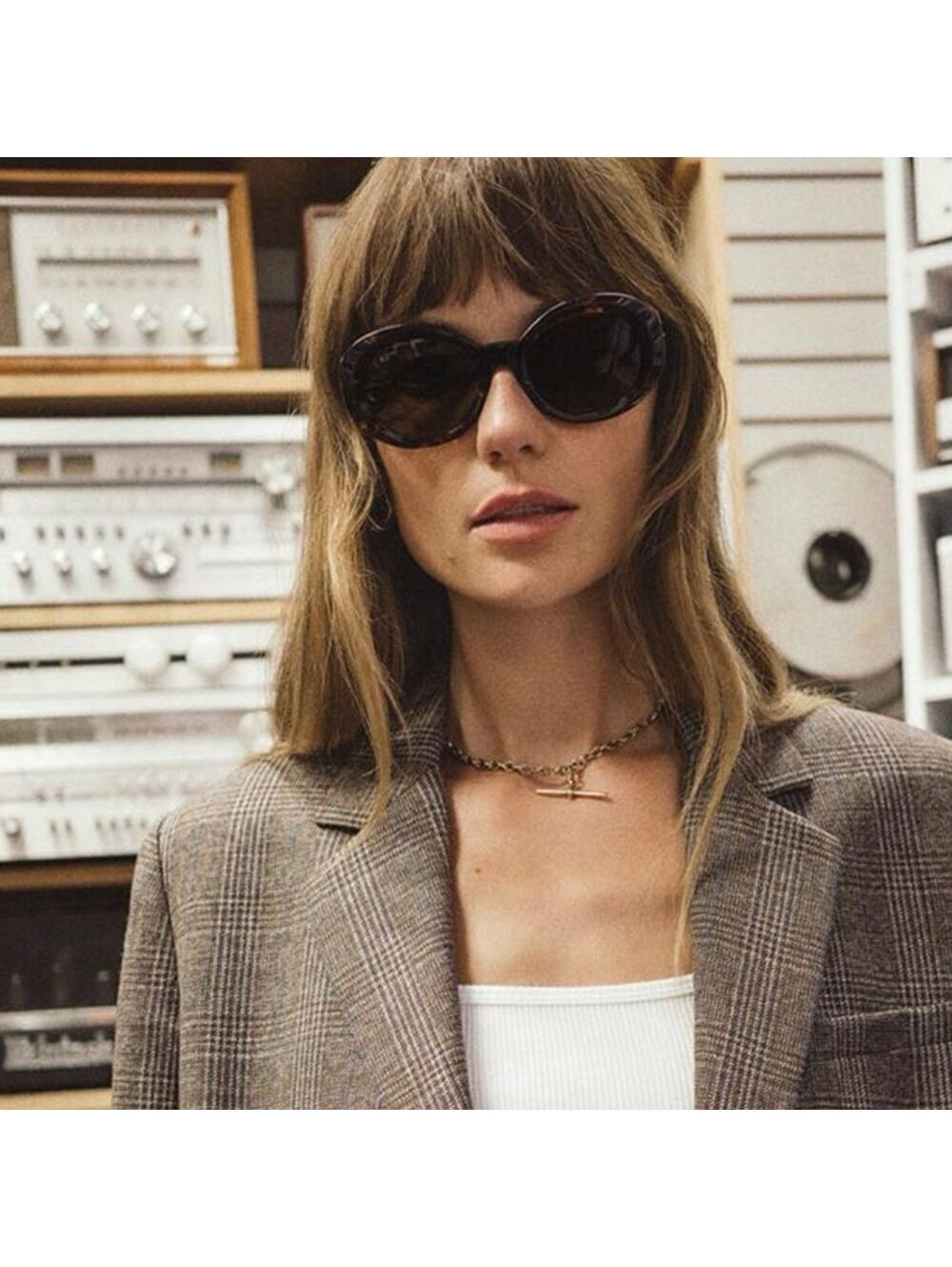 Rag & Bone Alice Havana Tortoiseshell Oval Sunglasses